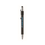 Caneta anti-stress com spinner na parte superior, tinta azul cor preto vista principal