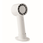 Ventoinha portátil com suporte para secretária e telemóvel cor branco