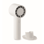 Ventoinha portátil com suporte para secretária e telemóvel cor branco quinta vista