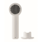 Ventoinha portátil com suporte para secretária e telemóvel cor branco nona vista