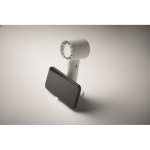 Ventoinha portátil com suporte para secretária e telemóvel cor branco vista fotografia