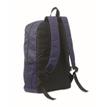 Mochila de poliéster rPET com bolsos de malha em ambos os lados cor azul segunda vista