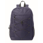Mochila de poliéster rPET com bolsos de malha em ambos os lados cor azul quinta vista
