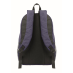 Mochila de poliéster rPET com bolsos de malha em ambos os lados cor azul sexta vista