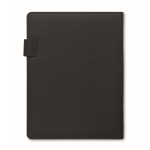 Porta-fólio de pele com powerbank e carregador sem fios A4 cor preto quarta vista