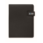 Porta-fólio de pele com powerbank e carregador sem fios A4 cor preto vista principal
