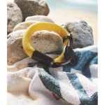 Porta-chaves pulseira flutuante ideal para o levar consigo na água cor amarelo vista conjunto
