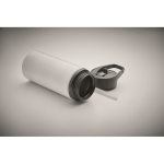 Garrafa de aço inoxidável reciclado com bocal e pega 500 ml cor branco vista fotografia quarta vista