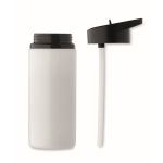 Garrafa de aço inoxidável reciclado com bocal e pega 500 ml cor branco oitava vista