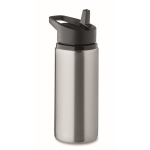 Garrafa de aço inoxidável reciclado com bocal e pega 500 ml cor prateado mate