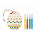 Conjunto para pintar de 1 ovo de Páscoa para pendurar e 4 marcadores cor madeira terceira vista
