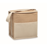 Saco térmico de juta com bolso frontal e capacidade de 3 L cor bege