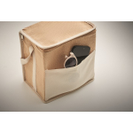 Saco térmico de juta com bolso frontal e capacidade de 3 L cor bege vista fotografia sétima vista