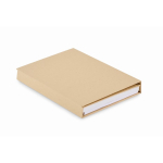 Conjunto de bloco de notas com notas adesivas e conjunto de escrita cor bege terceira vista