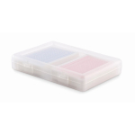 Conjunto de 2 baralhos de cartas de 54 cartas em estojo transparente cor transparente segunda vista
