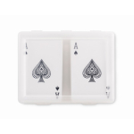 Conjunto de 2 baralhos de cartas de 54 cartas em estojo transparente cor transparente quarta vista