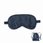 Máscara para dormir macia de poliéster com saco de fecho a condizer cor azul