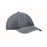 Boné de basebol estilo algodão lavado com fecho de velcro 265 g/m2 cor azul