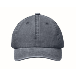 Boné de basebol estilo algodão lavado com fecho de velcro 265 g/m2 cor azul quarta vista