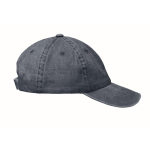 Boné de basebol estilo algodão lavado com fecho de velcro 265 g/m2 cor azul sexta vista