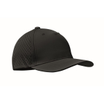 Boné de poliéster com ilhós de ventilação e hidrorrepelente cor preto
