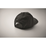 Boné de poliéster com ilhós de ventilação e hidrorrepelente cor preto vista fotografia terceira vista