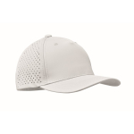 Boné de poliéster com ilhós de ventilação e hidrorrepelente cor branco