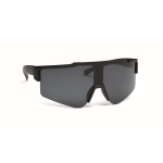 Óculos de sol desportivos com lentes espelhadas e proteção UV400 cor preto