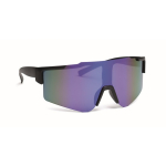 Óculos de sol desportivos com lentes espelhadas e proteção UV400 cor azul