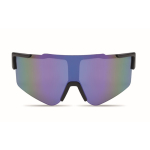 Óculos de sol desportivos com lentes espelhadas e proteção UV400 cor azul segunda vista