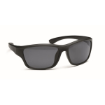 Óculos de sol desportivos, lentes espelhadas e detalhes coloridos cor preto
