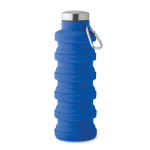Garrafa dobrável de silicone com mosquetão 500 ml cor azul real