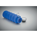 Garrafa dobrável de silicone com mosquetão 500 ml cor azul real