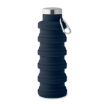 Garrafa dobrável de silicone com mosquetão 500 ml cor azul-marinho