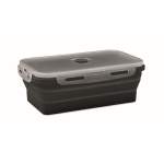 Lancheira dobrável de silicone colorida e capacidade de 1200 ml cor preto