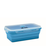 Lancheira dobrável de silicone colorida e capacidade de 1200 ml cor azul-claro vista principal
