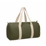 Saco de viagem com compartimento lateral e detalhes de cor natural cor verde militar