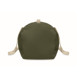 Saco de viagem com compartimento lateral e detalhes de cor natural cor verde militar quarta vista