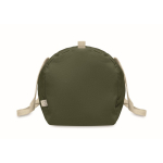 Saco de viagem com compartimento lateral e detalhes de cor natural cor verde militar sétima vista