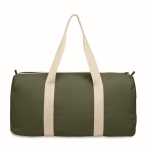 Saco de viagem com compartimento lateral e detalhes de cor natural cor verde militar oitava vista