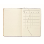 Caderno com capa de feltro rPET e detalhe de cortiça na lateral A5 cor cinzento sexta vista