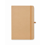 Caderno de folhas lisas, notas adesivas, porta-cartões no interior A5 cor bege