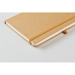 Caderno de folhas lisas, notas adesivas, porta-cartões no interior A5 cor bege vista fotografia quarta vista