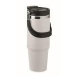Copo de parede dupla com palhinha, bocal e pega de transporte 850 ml cor branco terceira vista