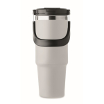 Copo de parede dupla com palhinha, bocal e pega de transporte 850 ml cor branco nona vista