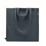 Saco de compras de asas curtas com bolso lateral 380 g/m2 cor azul segunda vista