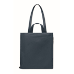 Saco de compras de asas curtas com bolso lateral 380 g/m2 cor azul terceira vista