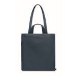 Saco de compras de asas curtas com bolso lateral 380 g/m2 cor azul quarta vista