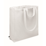 Saco de compras de asas curtas com bolso lateral 380 g/m2 cor branco