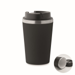 Copo de parede dupla com revestimento de cerâmica no interior 350 ml cor preto